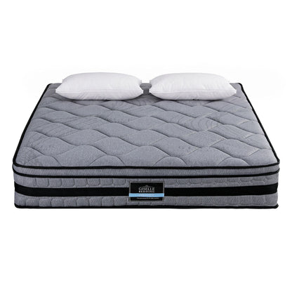 Giselle King 34cm Euro Top Pocket Spring Mattress with 2 Feather Down Pillows Set