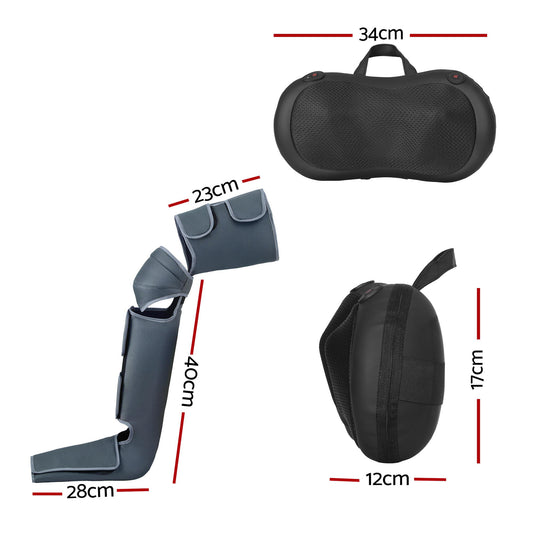 Livemor Leg Foot Massager Air Compression With Back Neck Massager Heat