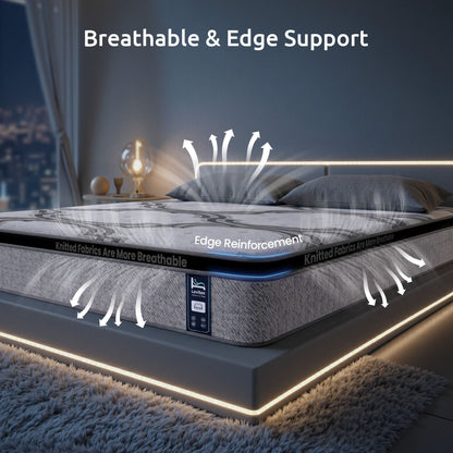 Levitex 5-Zone Pocket Spring Mattress with Latex & Memory Foam 7.5 Firm Hybrid Mattress for Extra Lumbar & Shoulder Support 34 cm Thickness Double