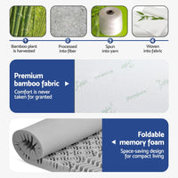 Giselle Bedding 8cm Memory Foam Mattress Topper 7-Zone Graphite Single