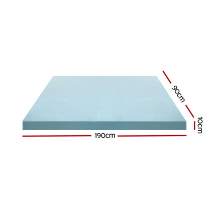 Giselle Bedding Memory Foam Mattress Topper Cool Gel Bed Mat Bamboo 10cm Single