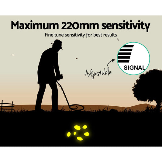 Metal Detector 220MM Deep Sensitive Waterproof Treasure Hunter Gold Digger