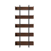 Artiss Bookshelf 5-Tier Bookcase Display Shelves Metal Storage Stand Rack Walnut