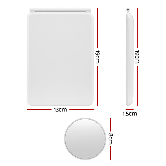 Embellir Portable Travel Makeup Mirror Rechargeable Makeup Mirror with Lights 10x Magnifier White
