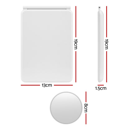 Embellir Portable Travel Makeup Mirror Rechargeable Makeup Mirror with Lights 10x Magnifier White