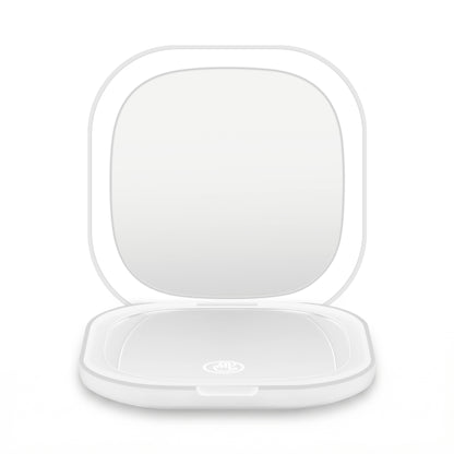 Embellir LED Compact Mirror Lighted Travel Makeup Mirror Pocket-Sized 1x 10x Magnification Square White