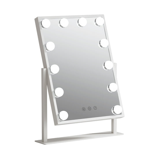 Embellir Makeup Mirror Hollywood Vanity with LED Light Rotation Tabletop White