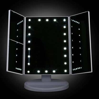 Embellir Makeup Mirror 1X2X3X Magnifying with 22 LED light Tri-fold Storage