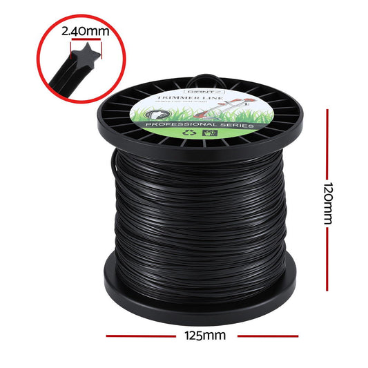 Giantz 100M Whipper Snipper Trimmer Line 2.4mm Star Nylon String Cord Black