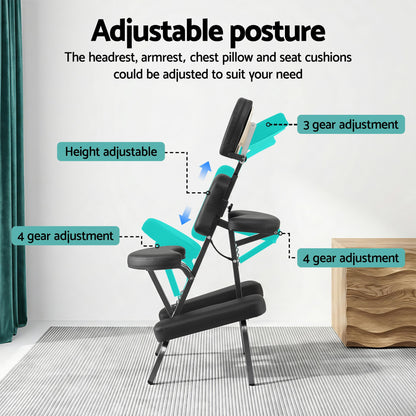 Zenses Portable Massage Chair Lightweight Folding Tattoo Lash Beauty Bed