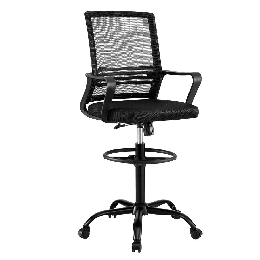 Artiss Office Chair Drafting Chairs Stool Computer Desk Studios Mesh Black