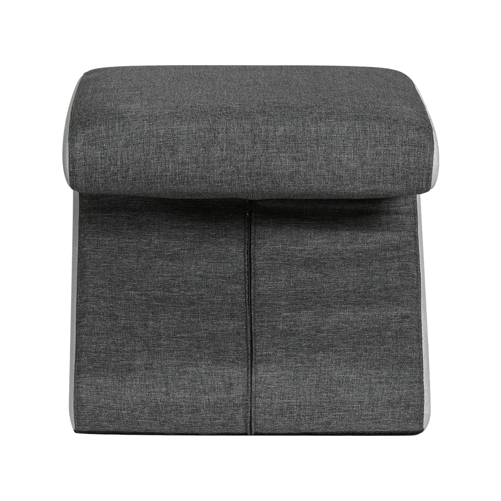 Artiss Ottoman Foot Stool Arrow Linen Grey