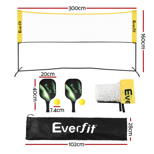 Everfit 10ft Portable Pickle Ball Net Adjustable Multi-Sport for Badminton Tennis Pickleball Volleyball