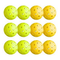Everfit 12PC Pickleballs Set 40-Hole Design Indoor Outdoor Durable PE Balls Green/Yellow