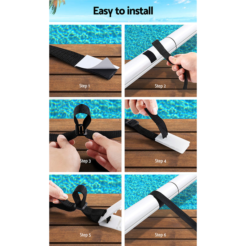 Aquabuddy Pool Cover Roller Straps - 8 Pack Attachment Kit for Swimming Pool Reels