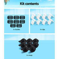 Aquabuddy Pool Cover Roller Straps - 8 Pack Attachment Kit for Swimming Pool Reels