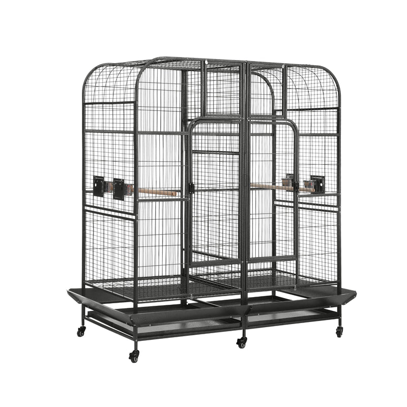 i.Pet Bird Cage Extra Large Aviary 185cm Pet Parrot Cage Castor Wheel Removable Divider