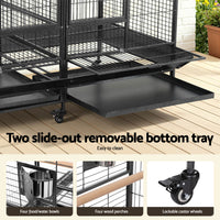 i.Pet Bird Cage Extra Large Aviary 185cm Pet Parrot Cage Castor Wheel Removable Divider