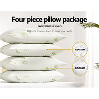 Giselle Bedding 4 Pack Bamboo Pillow Family Hotel
