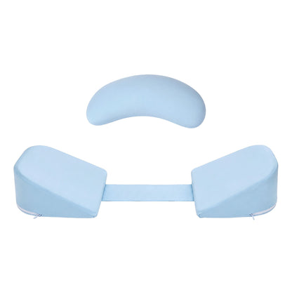 Giselle Bedding Memory Foam Pregnancy Pillow Adjustable with Concave Curve Design, Support for Back, Belly, and Hips, Blue