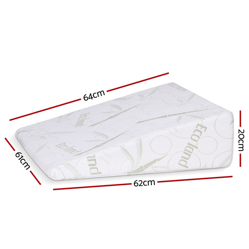 Giselle Bedding Wedge Pillow Gel Memory Foam Ergonomic Support Bamboo Cover