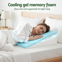 Giselle Bedding Wedge Pillow Gel Memory Foam Ergonomic Support Bamboo Cover