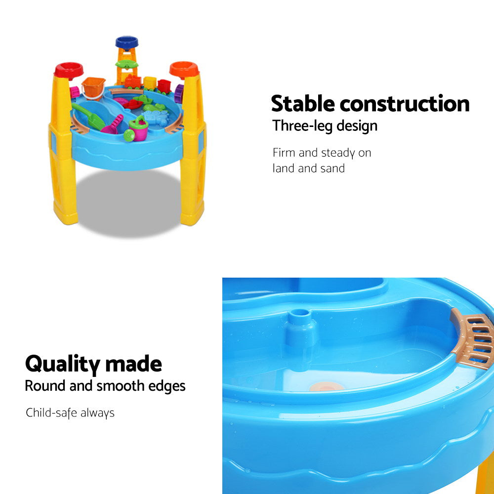 Keezi Kids Sandpit Pretend Play Set Water Sand Table Children Outdoor Toy Umbrella