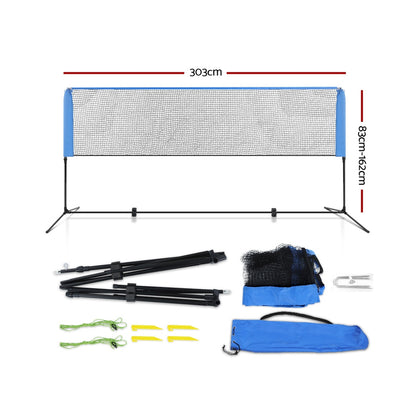 Everfit 3m Badminton Tennis Net Portable Volleyball Kit Adjustable Height