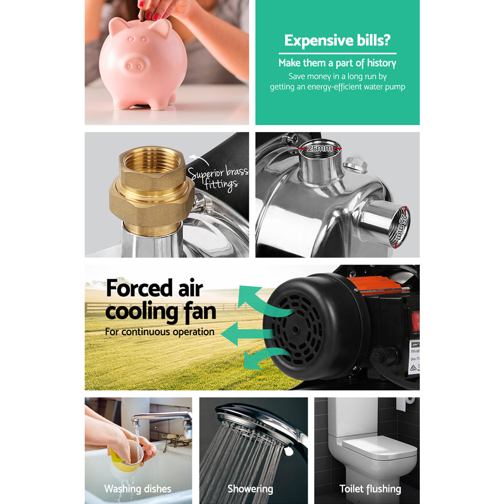 Giantz Garden Water Pump High Pressure 1500W Max. Tank Rain Farm Irrigation House