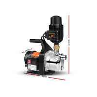 Giantz Garden Water Pump 1500W Max. High Pressure Tank Rain Farm Irrigation Black