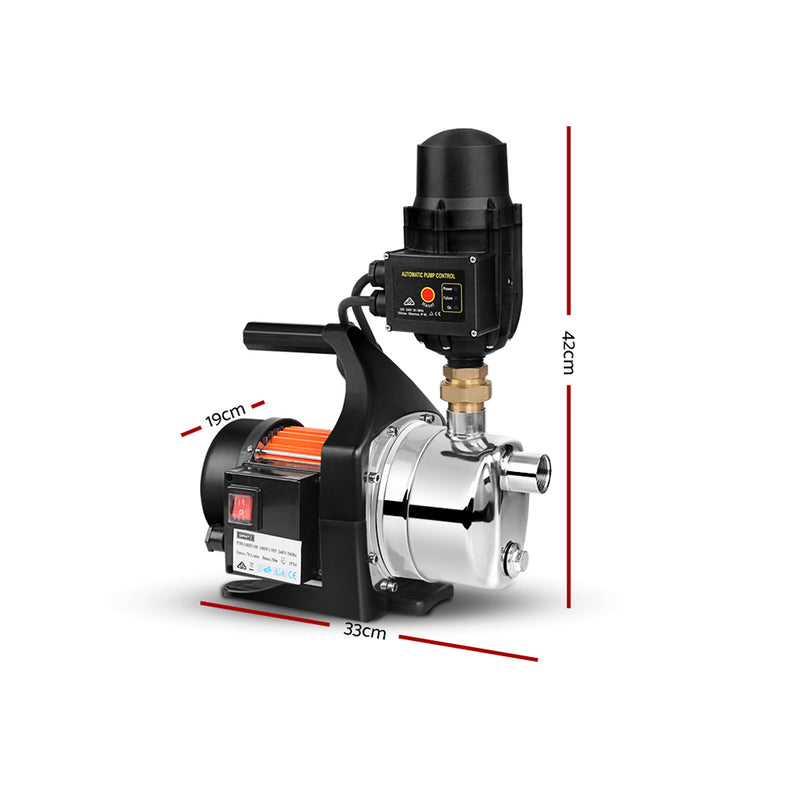 Giantz Garden Water Pump 1500W Max. High Pressure Tank Rain Farm Irrigation Black