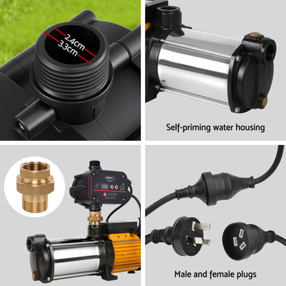 Giantz 4-Stage Water Pump Auto Controller Farm Irrigation Stainless Max. 2000W