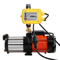 Giantz 1800W Max 5-Stage Garden Water Pump High Pressure Irrigation Booster Pump, Automatic Multi-Stage External Sprinkler Pump for Rainwater Tank Transfer, Home Farm Lawn, Yellow