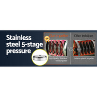 Giantz Garden Water Pump High Pressure 2000W Max 5-Stage Tank Irrigation Transfer Booster Pump Black