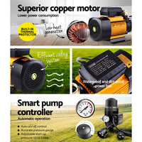 Giantz Garden Water Pump High Pressure 2000W Max 5-Stage Tank Irrigation Transfer Booster Pump Black