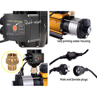 Giantz Garden Water Pump High Pressure 2000W Max 5-Stage Tank Irrigation Transfer Booster Pump Black