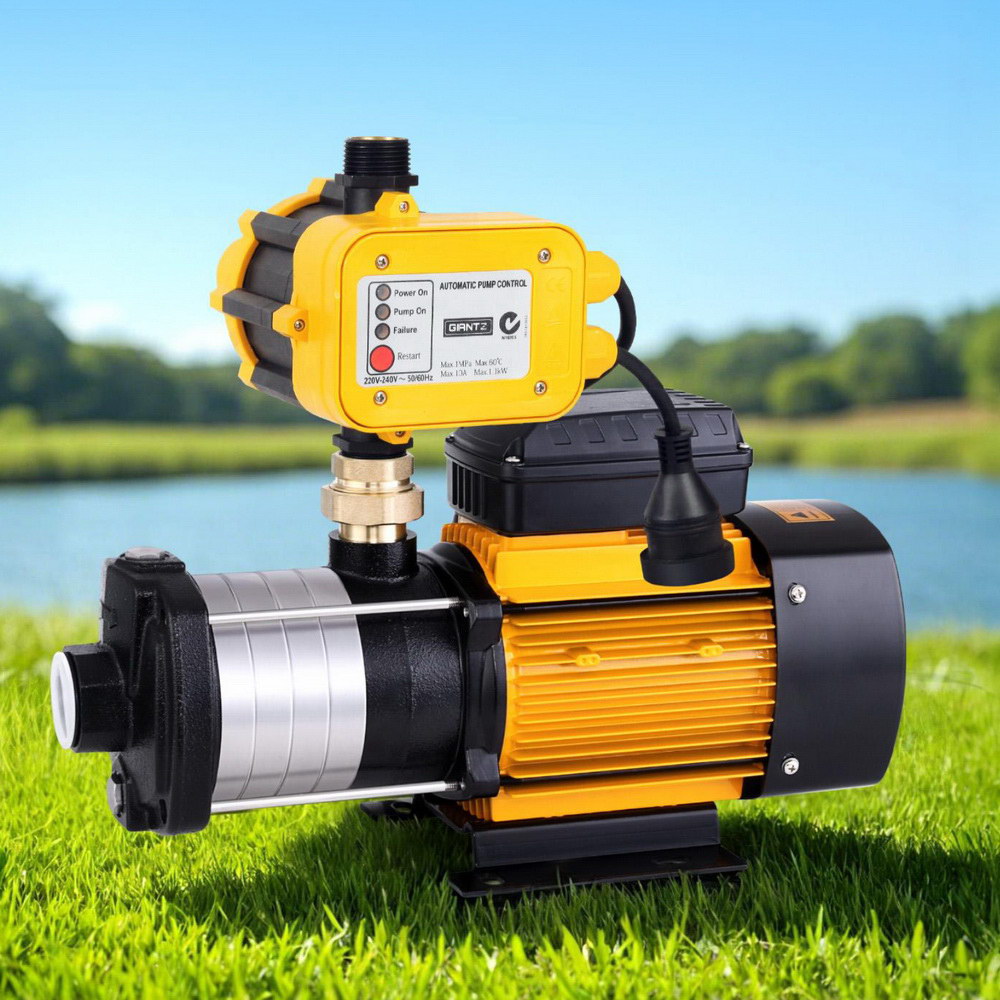 Giantz Garden Water Pump High Pressure 2000W Max 5 Stage Tank Irrigation Transfer Booster Yellow