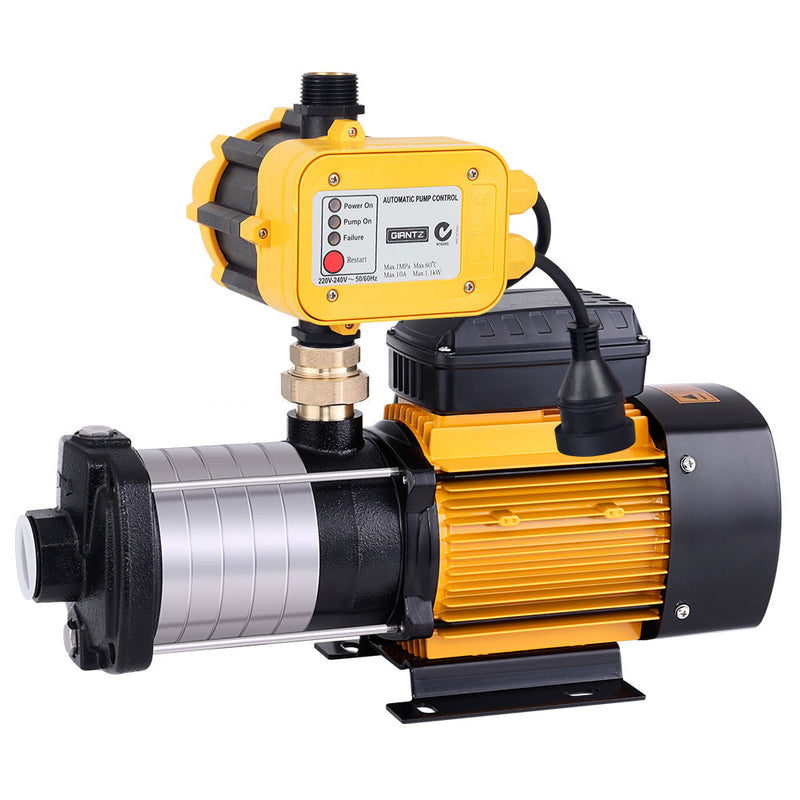Giantz Garden Water Pump High Pressure 2500W Max 6-Stage Tank Irrigation Transfer Booster Yellow