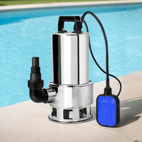 Giantz 1800W Max. Submersible Dirty Water Pump Bore Tank Well Steel Automatic Clean