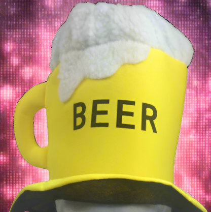 BEER HAT Drinking Mug Party Costume Accessory Fancy Dress Cap Halloween Unisex