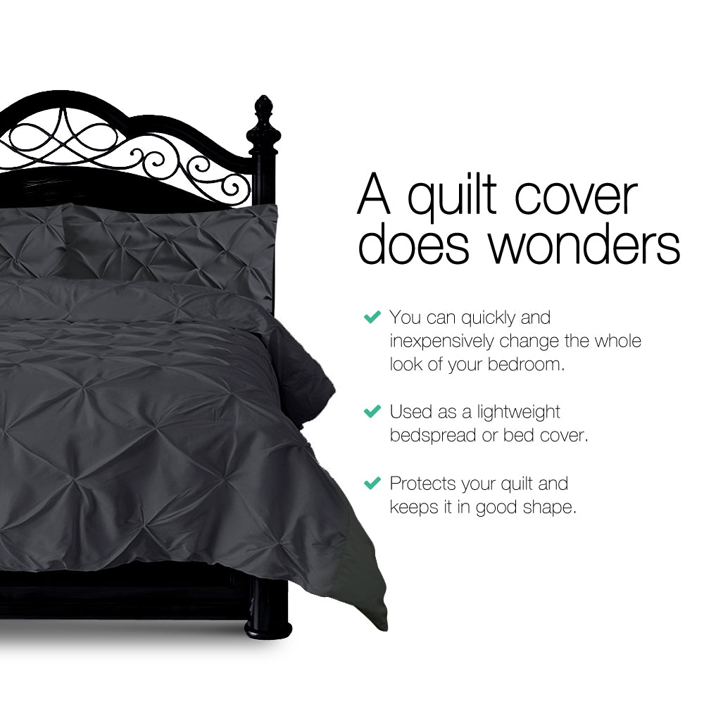 Giselle Bedding Quilt Cover Set Diamond Black Super King