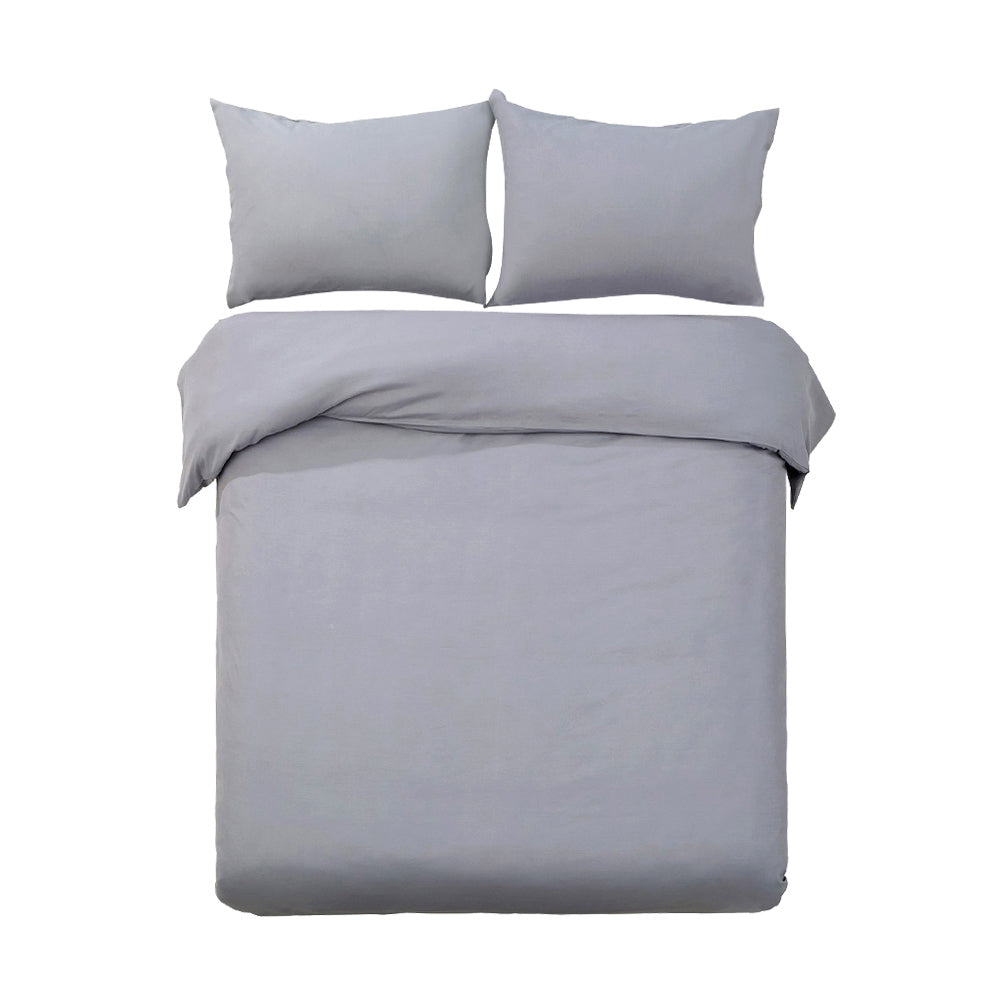 Giselle Bedding Quilt Cover Set Classic Grey King