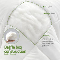 Giselle Bedding 200GSM Bamboo Quilt Summer Quilts All Season Doona Duvet Lightweight Queen