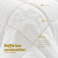 Giselle Bedding Super King Size 400GSM Microfiber Quilt All Season Duvet Quilts Comforter Winter Summer