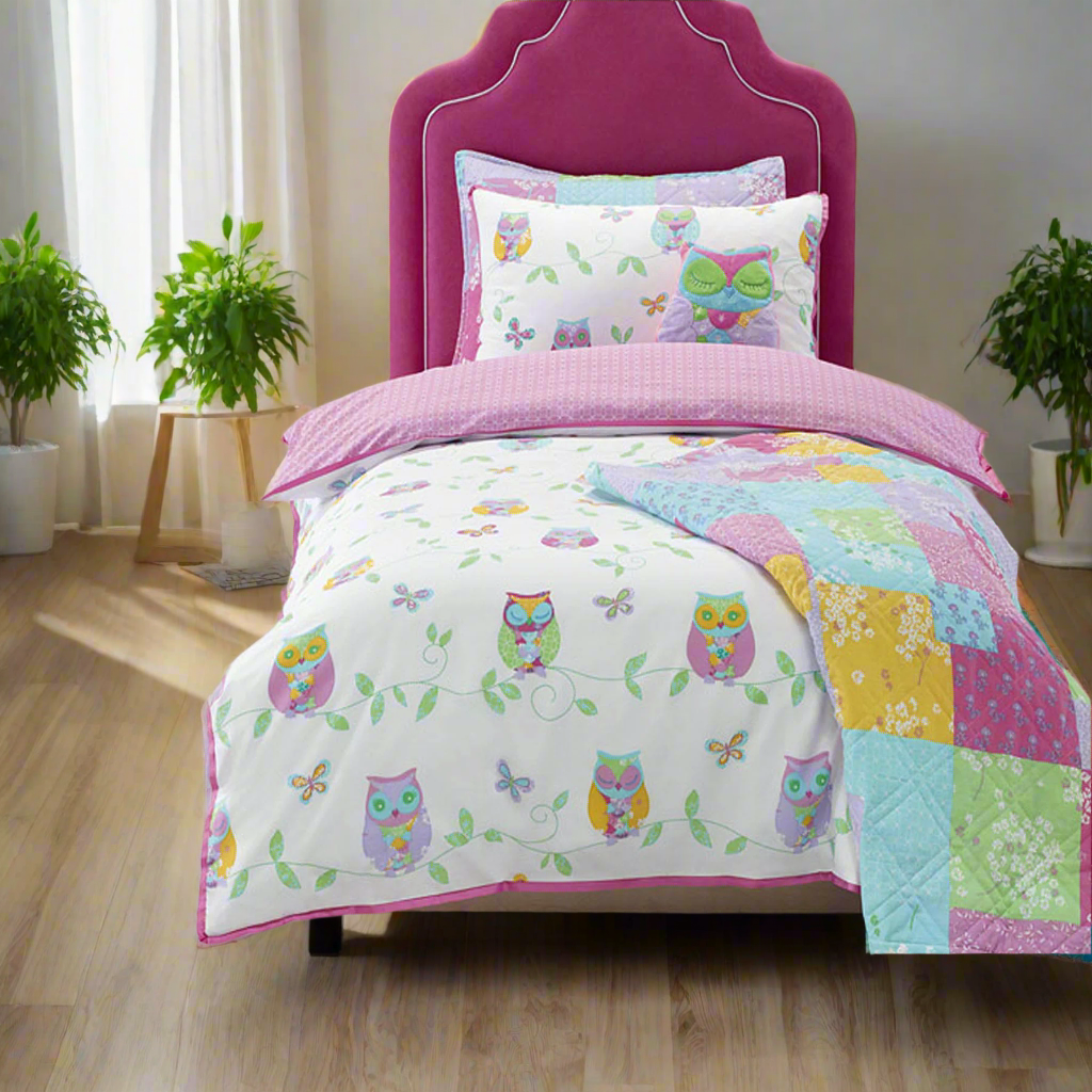 Jiggle & Giggle Owl Song Quilt Cover Set Double