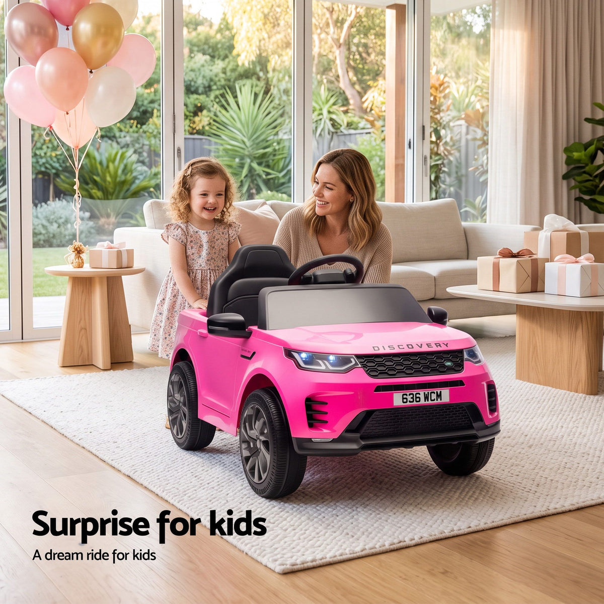 Land Rover Ride On Car Kids SUV 12V Kids Electric Car Remote Control Pink