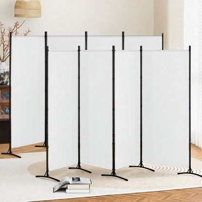 Artiss 4 Panel Room Divider Set of 2 Folding Privacy Screen Fabric Room Separator Partition White