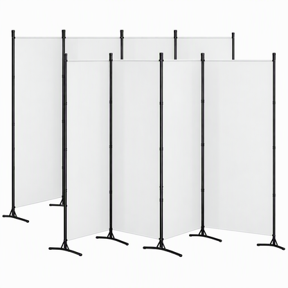Artiss 4 Panel Room Divider Set of 2 Folding Privacy Screen Fabric Room Separator Partition White