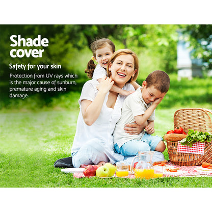 Instahut Shade Sail 6x6m Rectangle 185GSM 95% Sand Shade Cloth