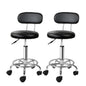 Artiss 2x Salon Stool Swivel Chair Backrest Black